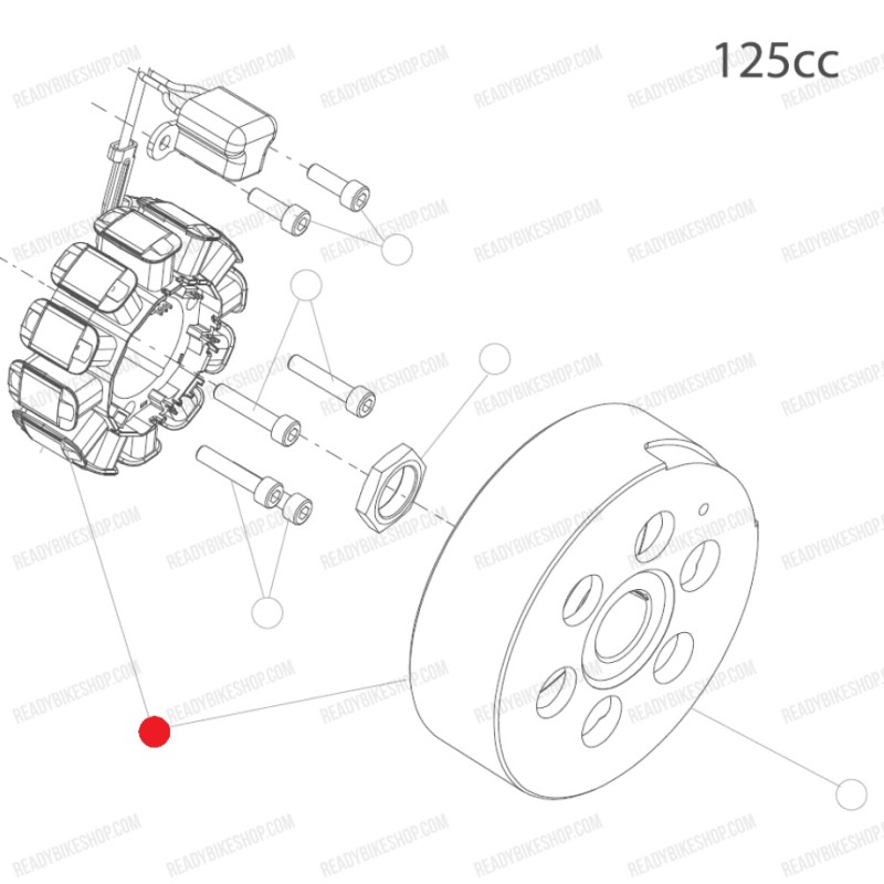 Conjunto encendio (volante+estator+pick-up) 125cc