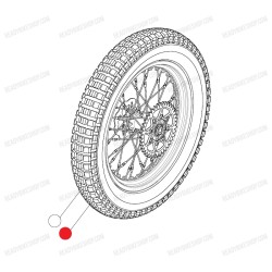 Cjto. Rueda trasera (Llanta negra aligerada, buje blanco, neumático Michelin, adhesivos llanta RR 2022, corona 40z, disco freno)